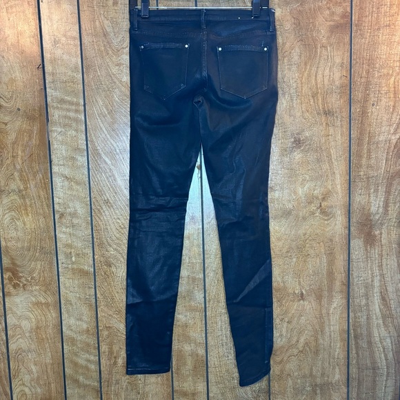Club Monaco Wax Coated Black Jeans size 4 - Picture 5 of 9